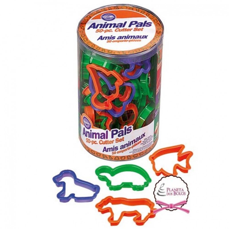 Pack 50 Cortadores Formas de Animais Wilton