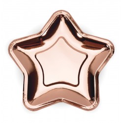 6 Pratos Estrela Rose Gold...