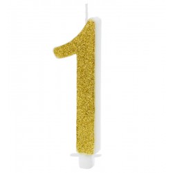 Vela Glitter Dourado Nº1