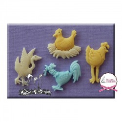 Molde Silicone Farm Birds