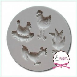 Molde Silicone Farm Birds