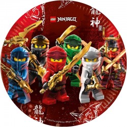 8 Pratos LEGO Ninjago 23 cms