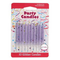 Velas Lilás com glitter