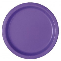 16 Pratos Roxo Neon 22 cms