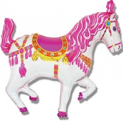 Balão Cavalo Circo Rosa 99 cms