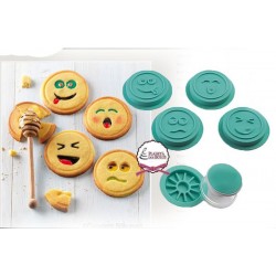 Set de 4 Marcadores com Cortador para Bolachas Emoções