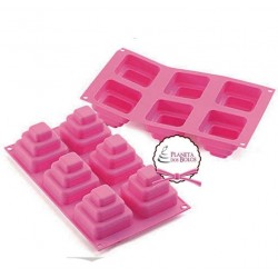 Forma Silicone 6 mini Bolos Quadrados de Andares