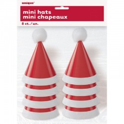 Conj. 8 Mini Chapeús Pai Natal