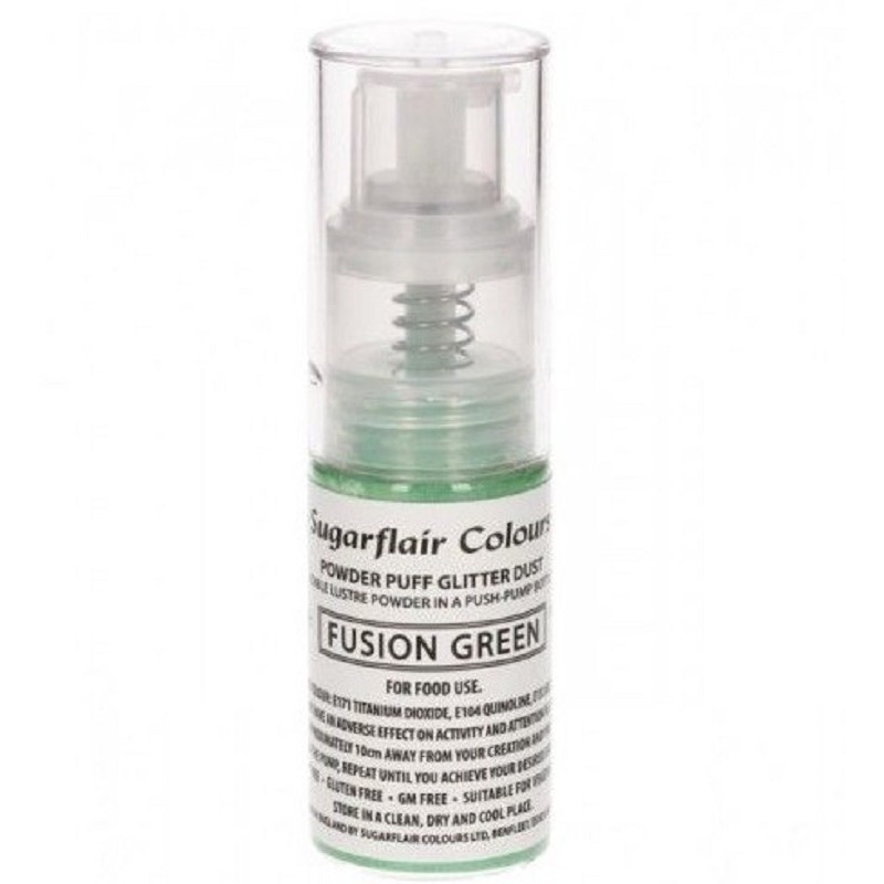 Pó Fusion Green Glitter em bomba spray 10g