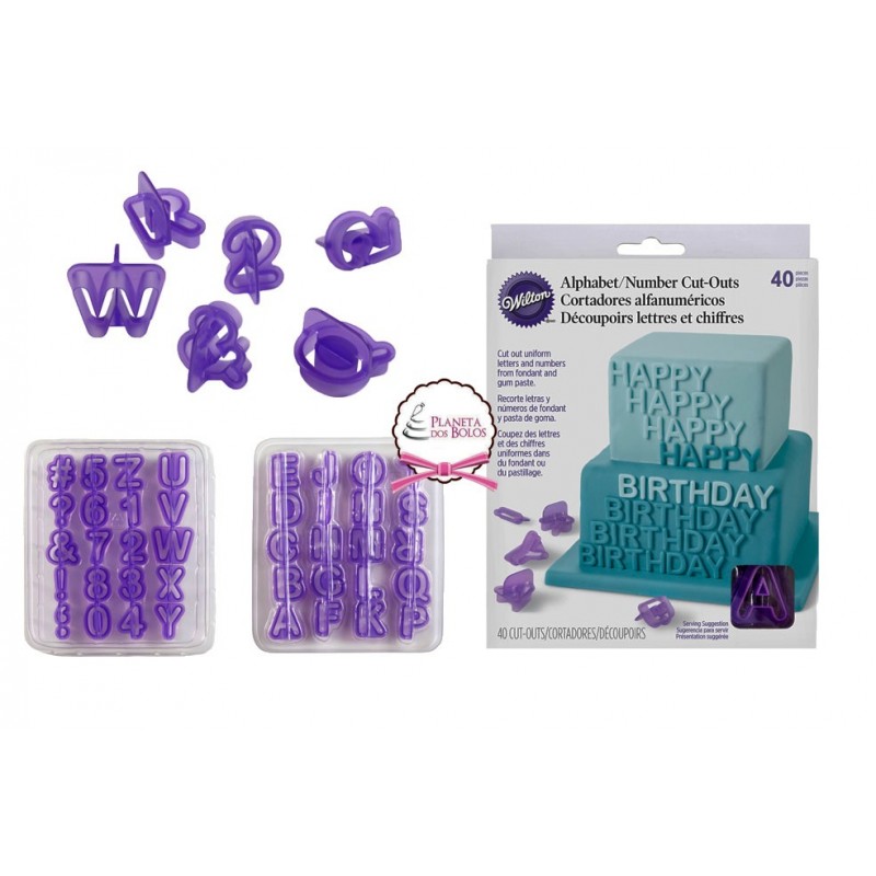 Set de 40 Letras e Números Wilton 