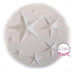 Molde Silicone Estrelas...