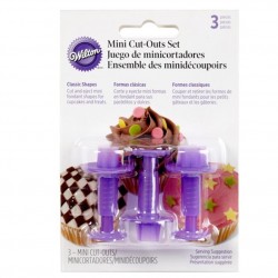 Set 3 Mini Cortadores Clássicos Wilton com Ejetor