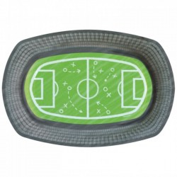 6 Pratos Campo Futebol 24cms