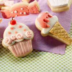 Set de 4 Cortadores com Ejector tema Cup Cakes