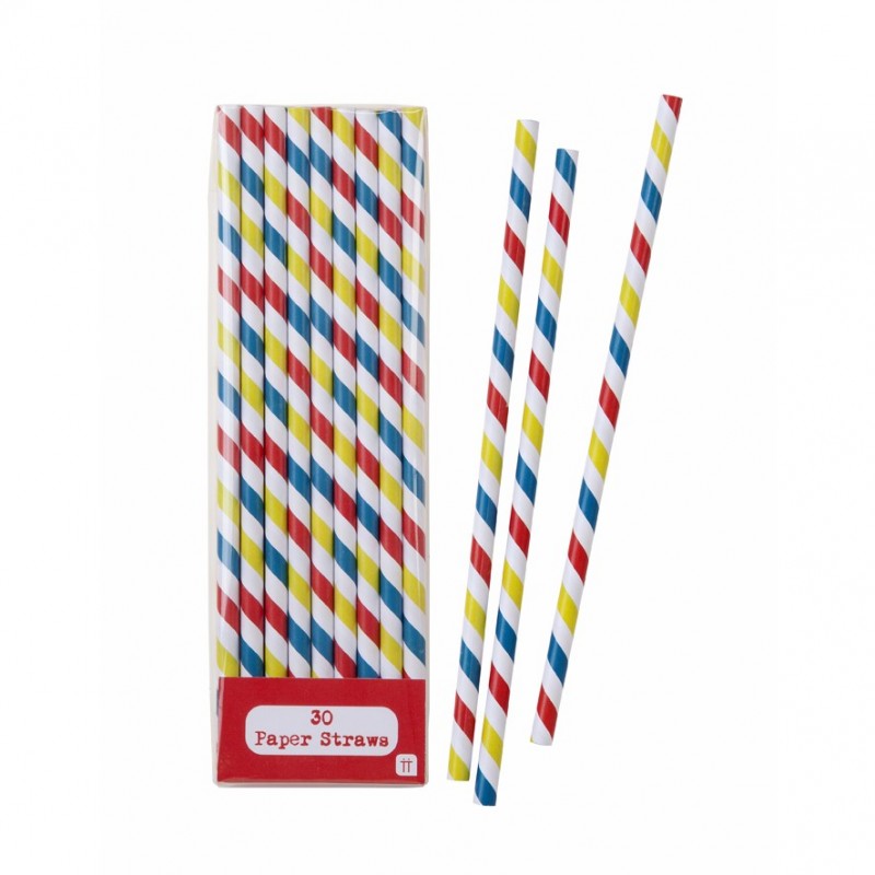 Pack 30 Palhinhas Chevron Amarelas