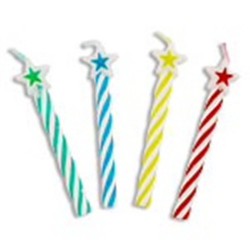 Pack de 8 Velas Multicoloridas com Estrela