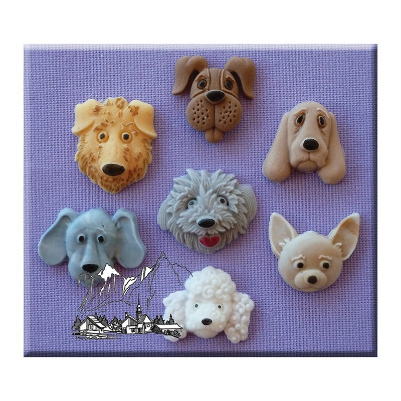 Molde de Silicone Cabeças de Cão 