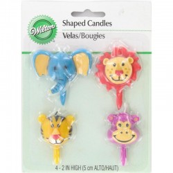 Kit 4 velas Animais da Selva