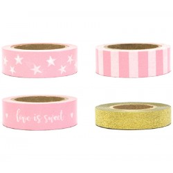 Washi Tape Rosa e Dourado