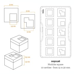 0050126, Molde Chocolate Quadrados Modulares