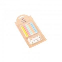 10 Velas Cores Pastel 6 cms