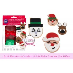 Set de Marcadores e Cortadores de Bolachinhas Fazer uma Cara Wilton