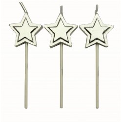 Pack de 8 Velas Estrelas Prateadas