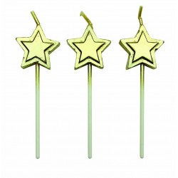 Pack de 8 Velas Estrelas Douradas 