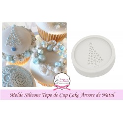 Molde de Silicone Topo de Cup Cake Árvore de Natal