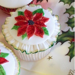 Molde de Silicone Topo de Cup Cake Flor de Natal