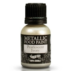 Tinta Metálica Comestível Rainbow Dust Branco Metálico 