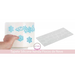 Tapete Silicone Renda Flocos de Neve