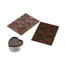 Kit de Cortador de Bolachas e Moldes para Chocolate e Doces Amor