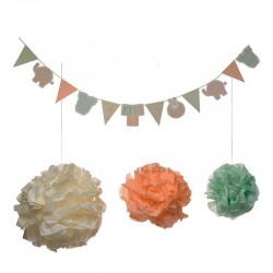 Conjunto de 3 Pompons decoração de festa 