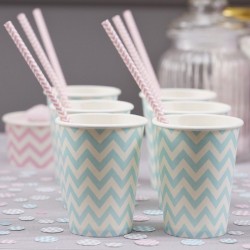 Copos de Festa Azul Chevron Divine