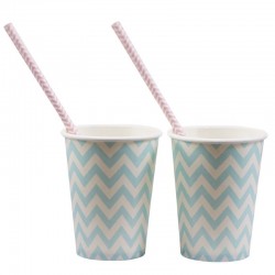 Copos de Festa Azul Chevron Divine