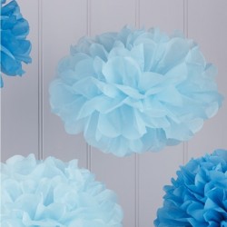 Pack 3 Pom Pons Tons Azul -Vintage Lace