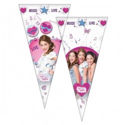 10 Sacos de Festa Cónicos Tema Violetta