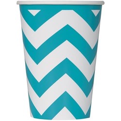 Copos de Festa Chevron Azul Caribe