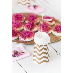 Copos de Festa Chevron Dourado