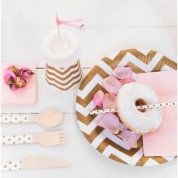 Copos de Festa Chevron Dourado