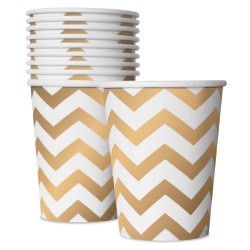 Copos de Festa Chevron Dourado