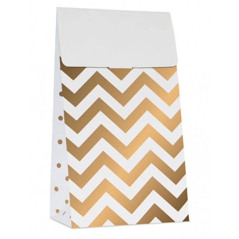 Embalagem Oferta/ Doces Festa Chevron Dourado