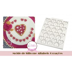 Molde de Silicone Alfabeto Corações