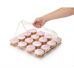 Suporte Transporte de Cup Cakes Cesto Branco