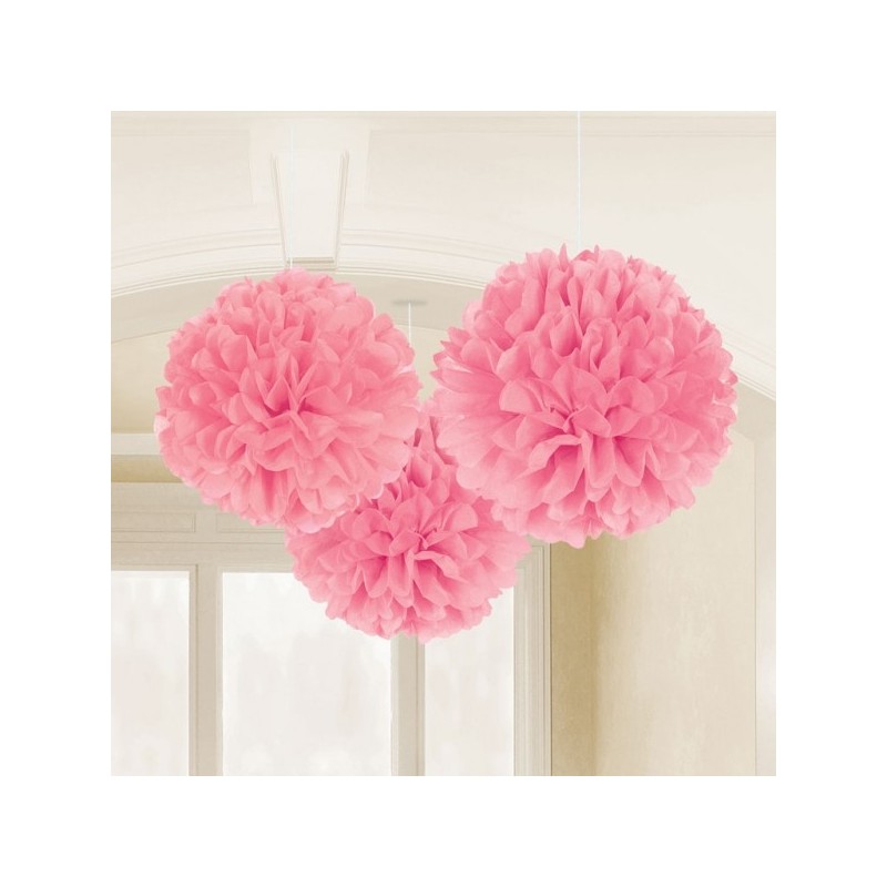 Pack 3 Pompons  Rosa Claro 40 Cms