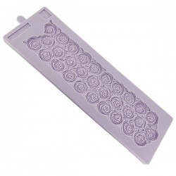 Molde Silicone Faixa Decorativa de Rosas Glacê Larga